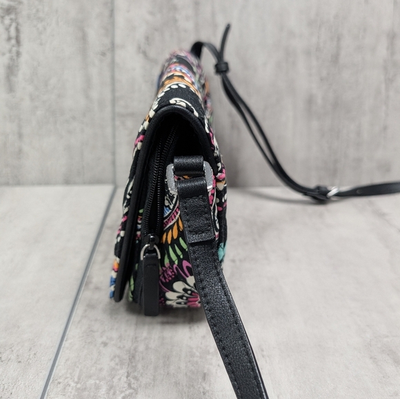 Vera Bradley Turnlock Bandana Swirl Black Paisley Multicolor Petite Crossbody - Picture 9 of 12